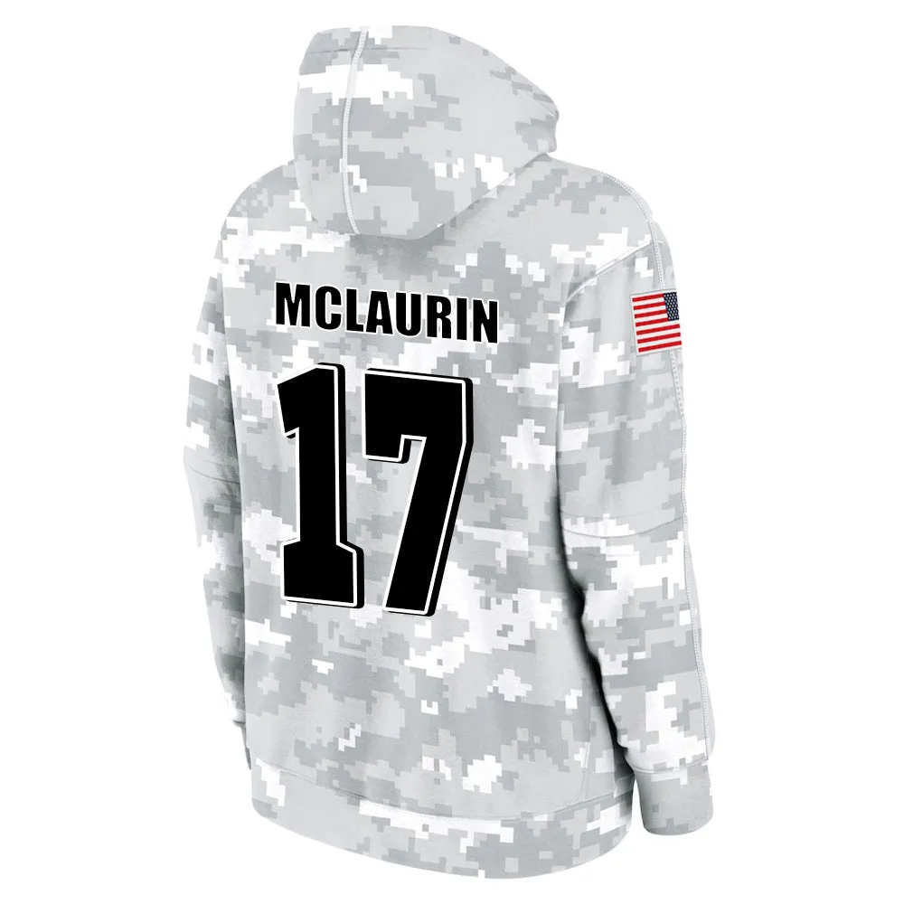 #17 McLaurin Salute to Players Hoodie Washington Commanders Fashion Fan Hoodies Fall Fleece Tops American Football Fan Gifts