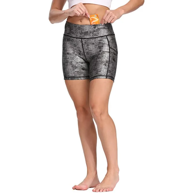 5" Alligator Pattern Compression Side Pockets Gym Shorts