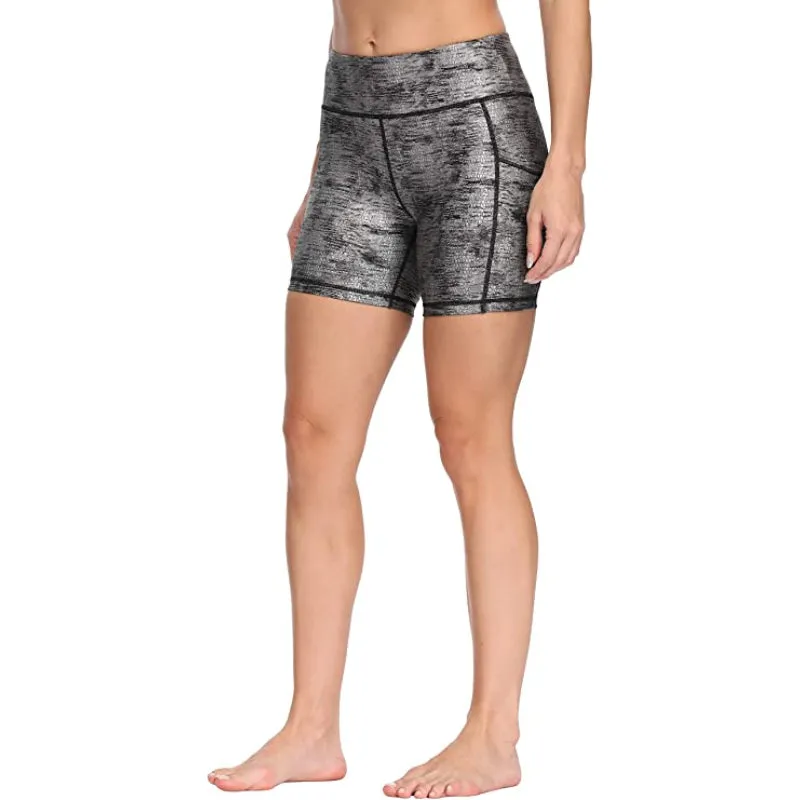 5" Alligator Pattern Compression Side Pockets Gym Shorts