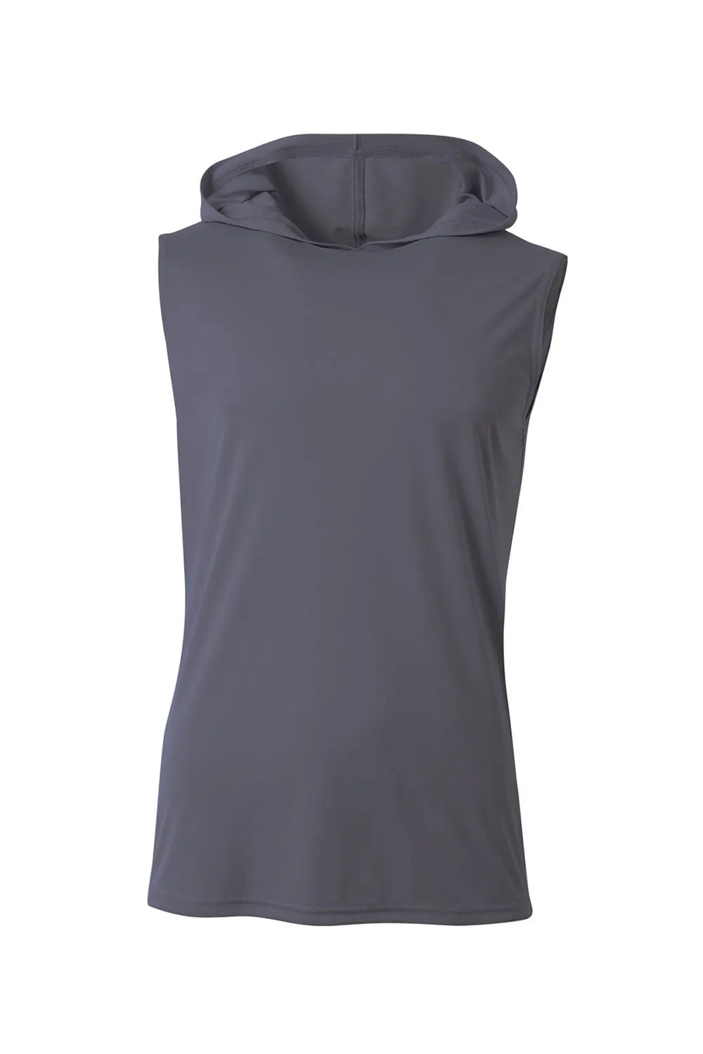 A4 Mens Performance Moisture Wicking Hooded Tank Top Hoodie - Graphite Grey