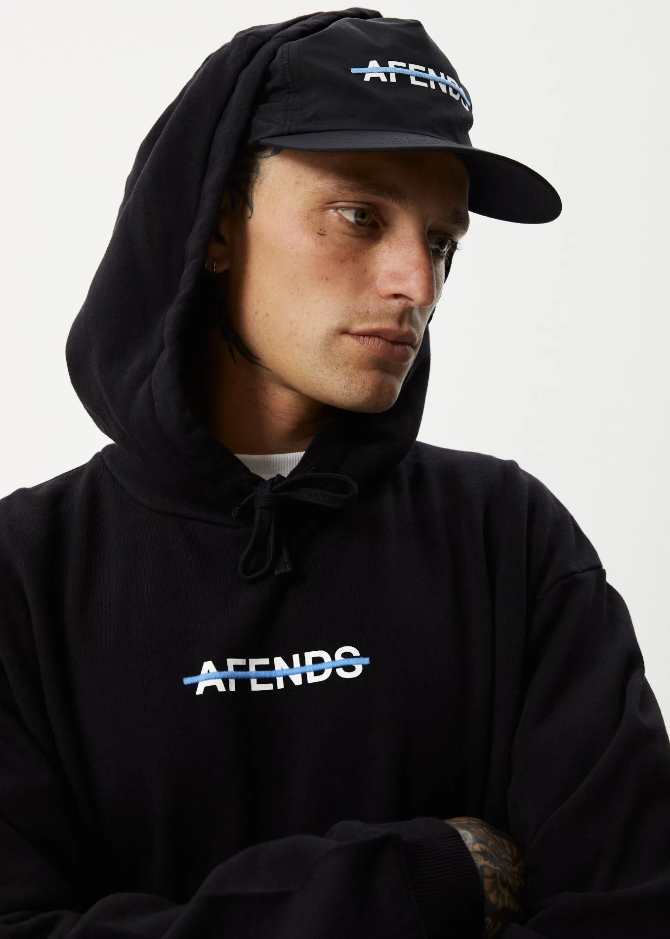 AFENDS Mens Liquid - Logo Hoodie - Black