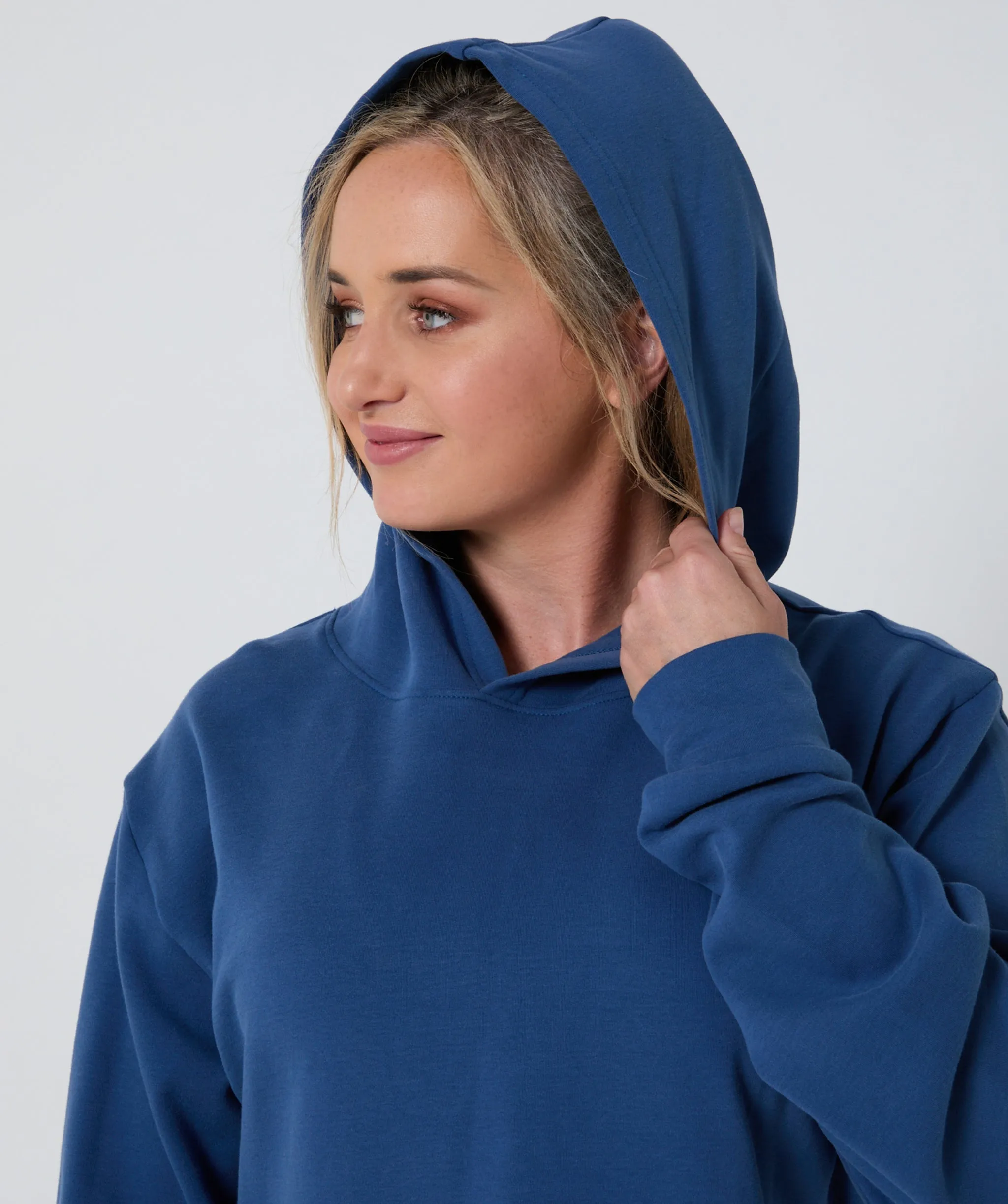 Ambition Crop Hoodie Burleigh Blue