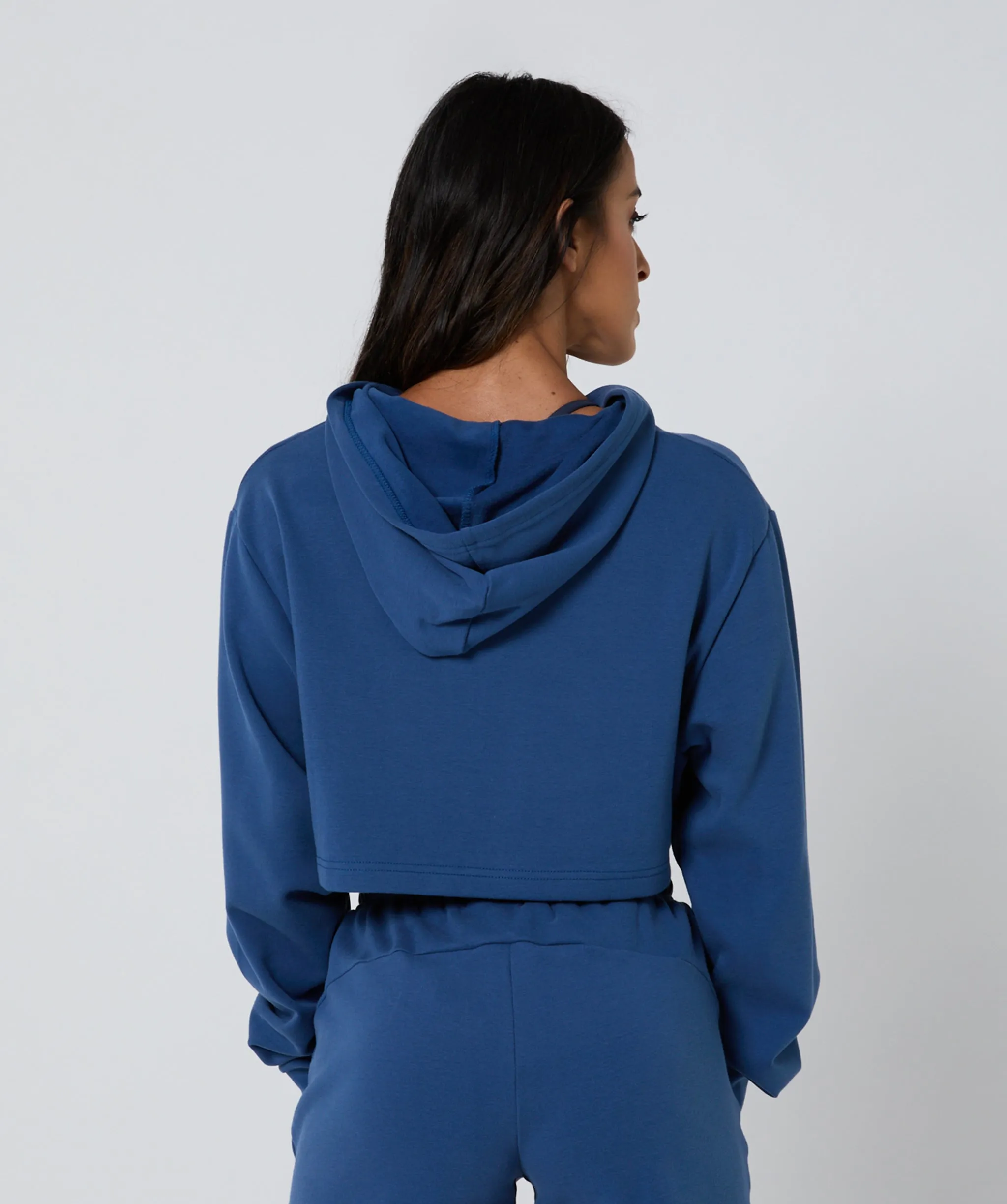 Ambition Crop Hoodie Burleigh Blue