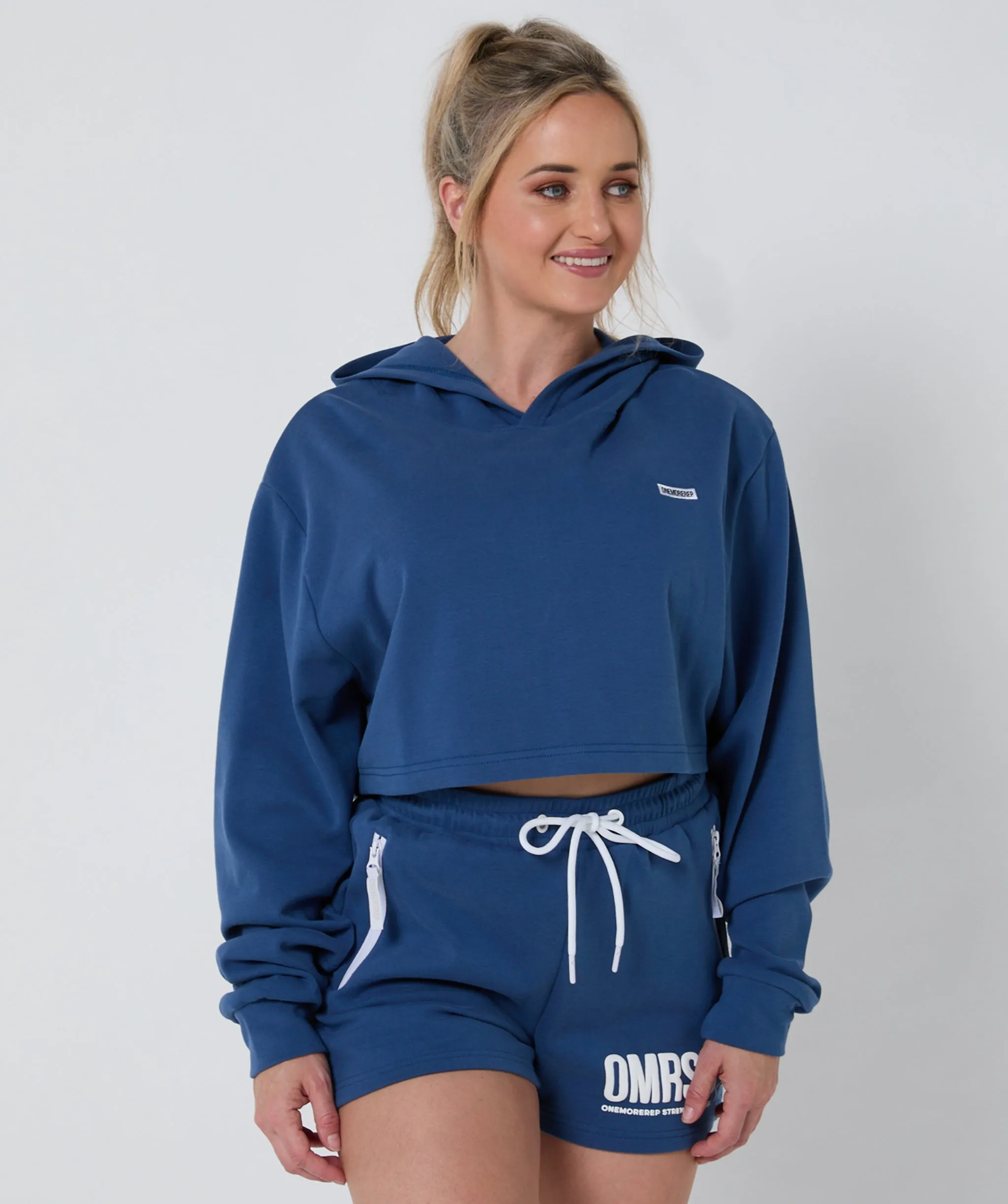 Ambition Crop Hoodie Burleigh Blue