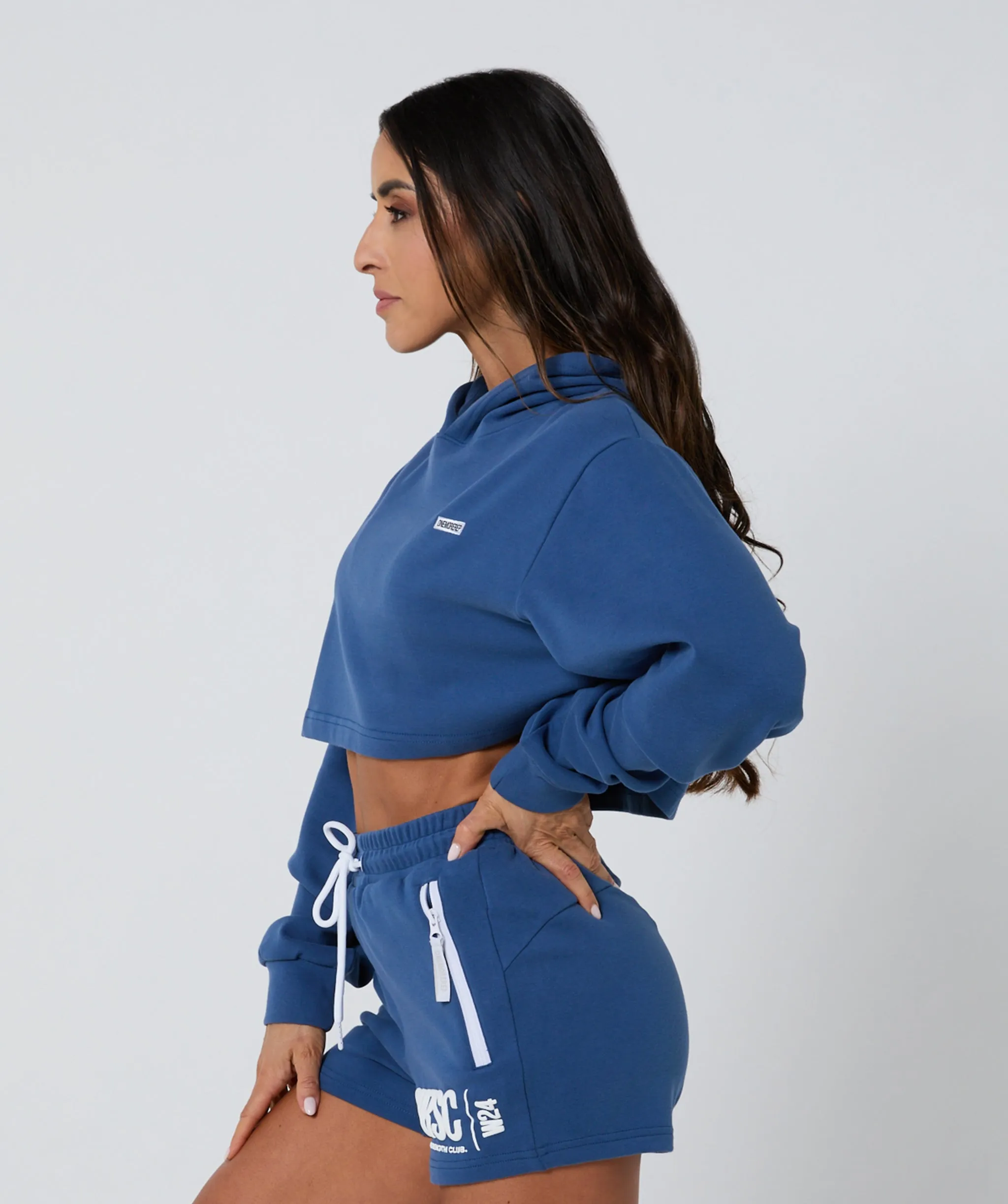 Ambition Crop Hoodie Burleigh Blue