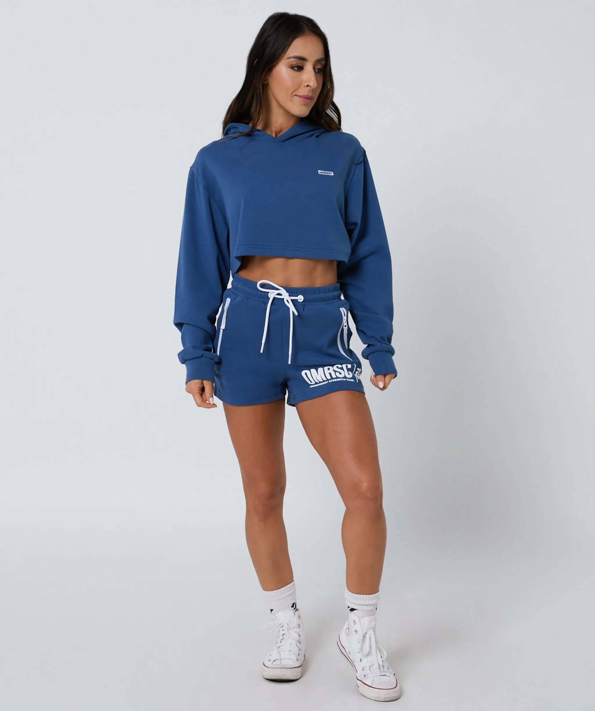 Ambition Crop Hoodie Burleigh Blue