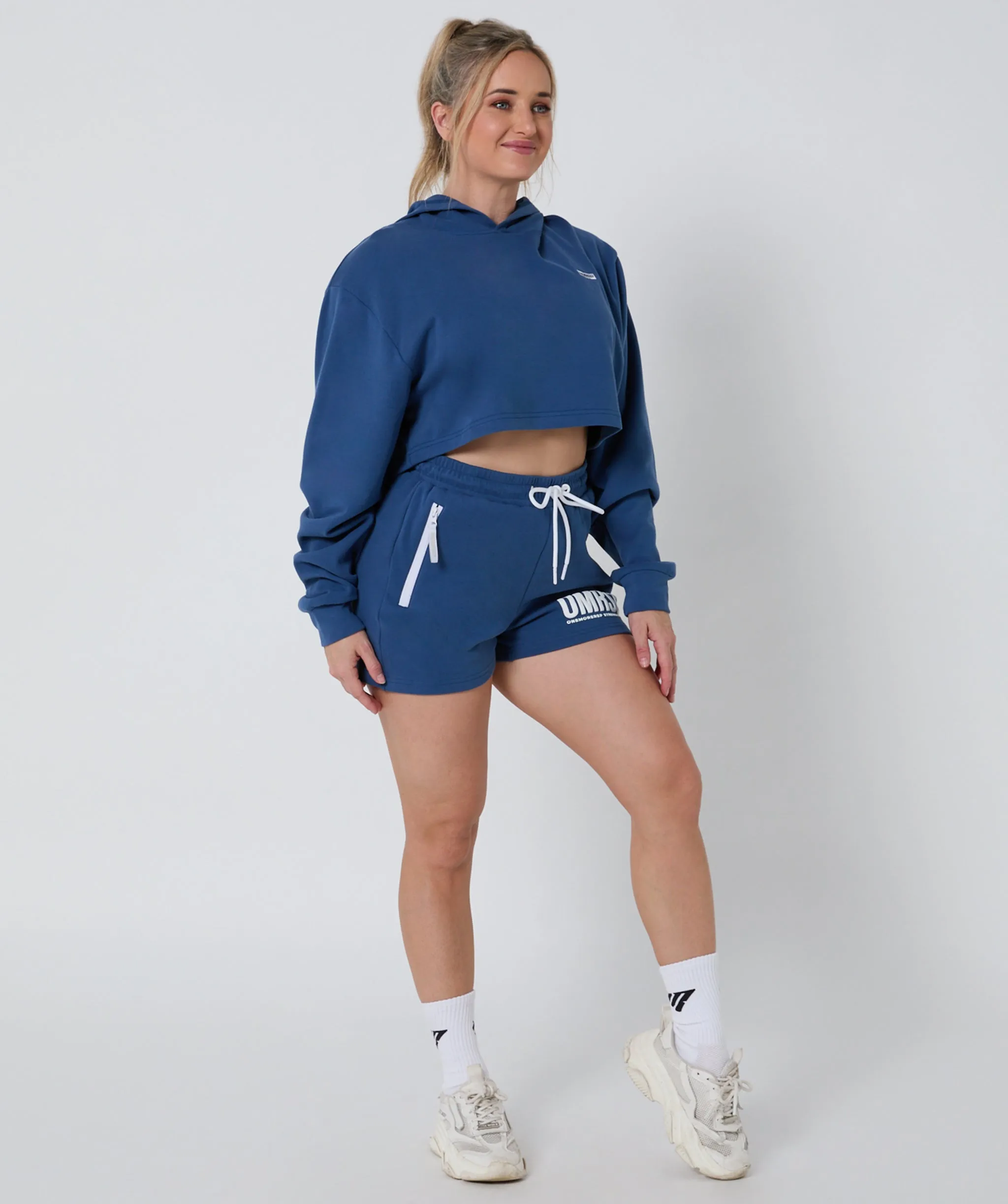 Ambition Crop Hoodie Burleigh Blue