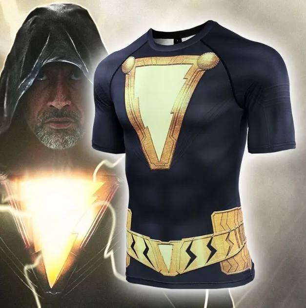 Black Adam Premium Short Sleeve Compression Rash Guard