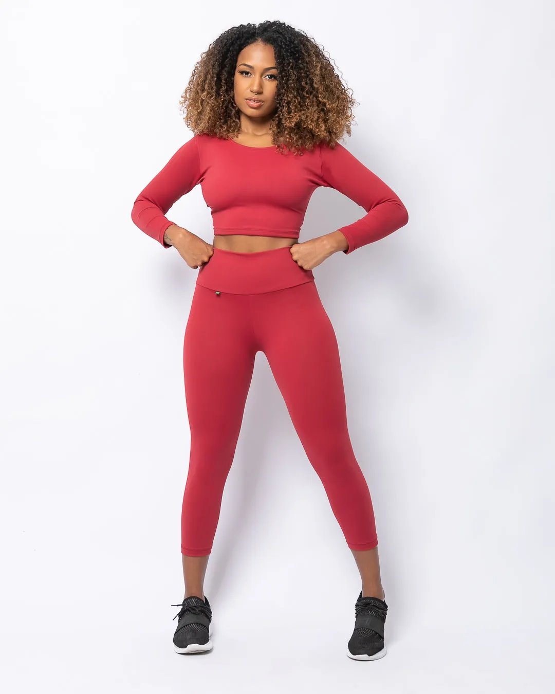 Bordeaux High Rise 7/8 Compressive Legging