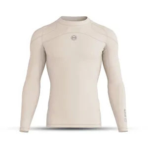 BWB Men's Beige Long Sleeve Baselayer Compression Shirt