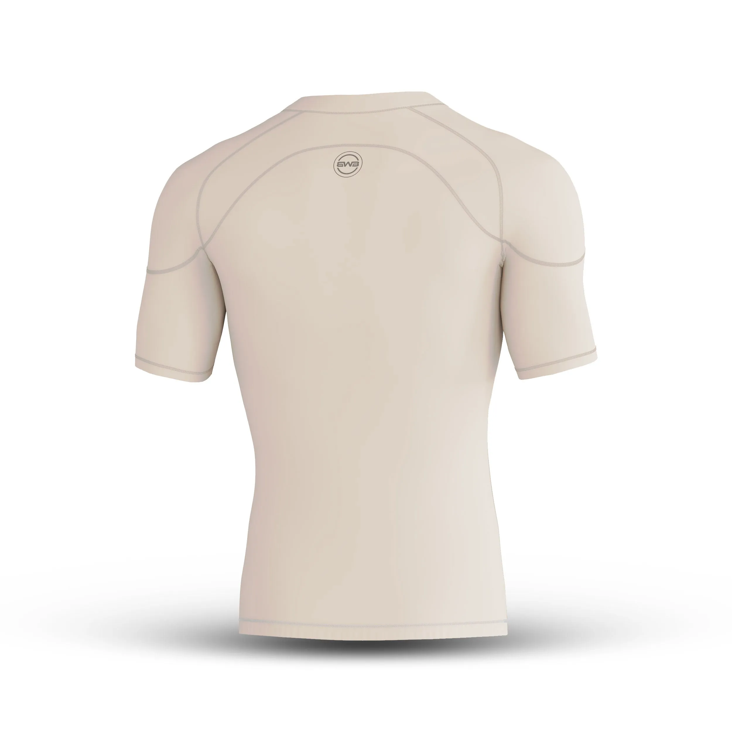 BWB Men's Beige Short Sleeve Compression Shirt