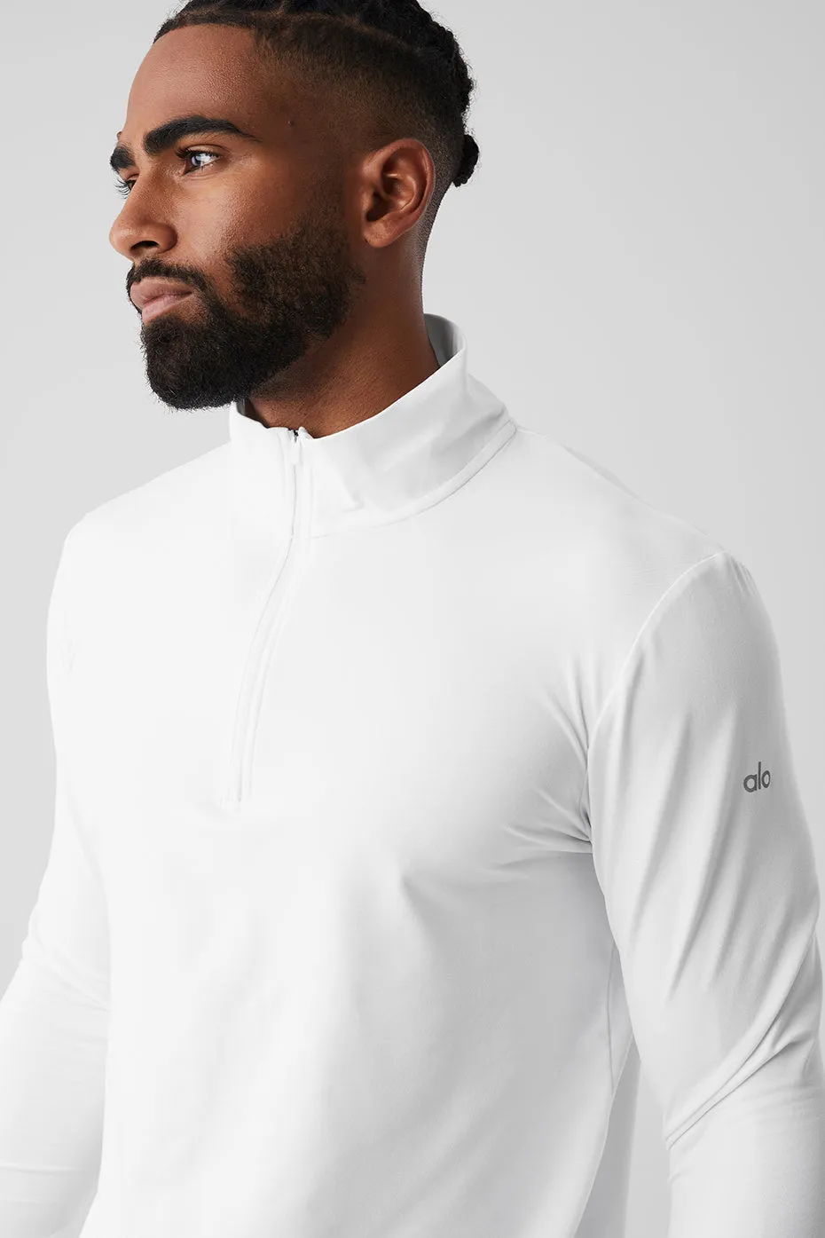 Conquer 1/4 Zip Reform Long Sleeve - White