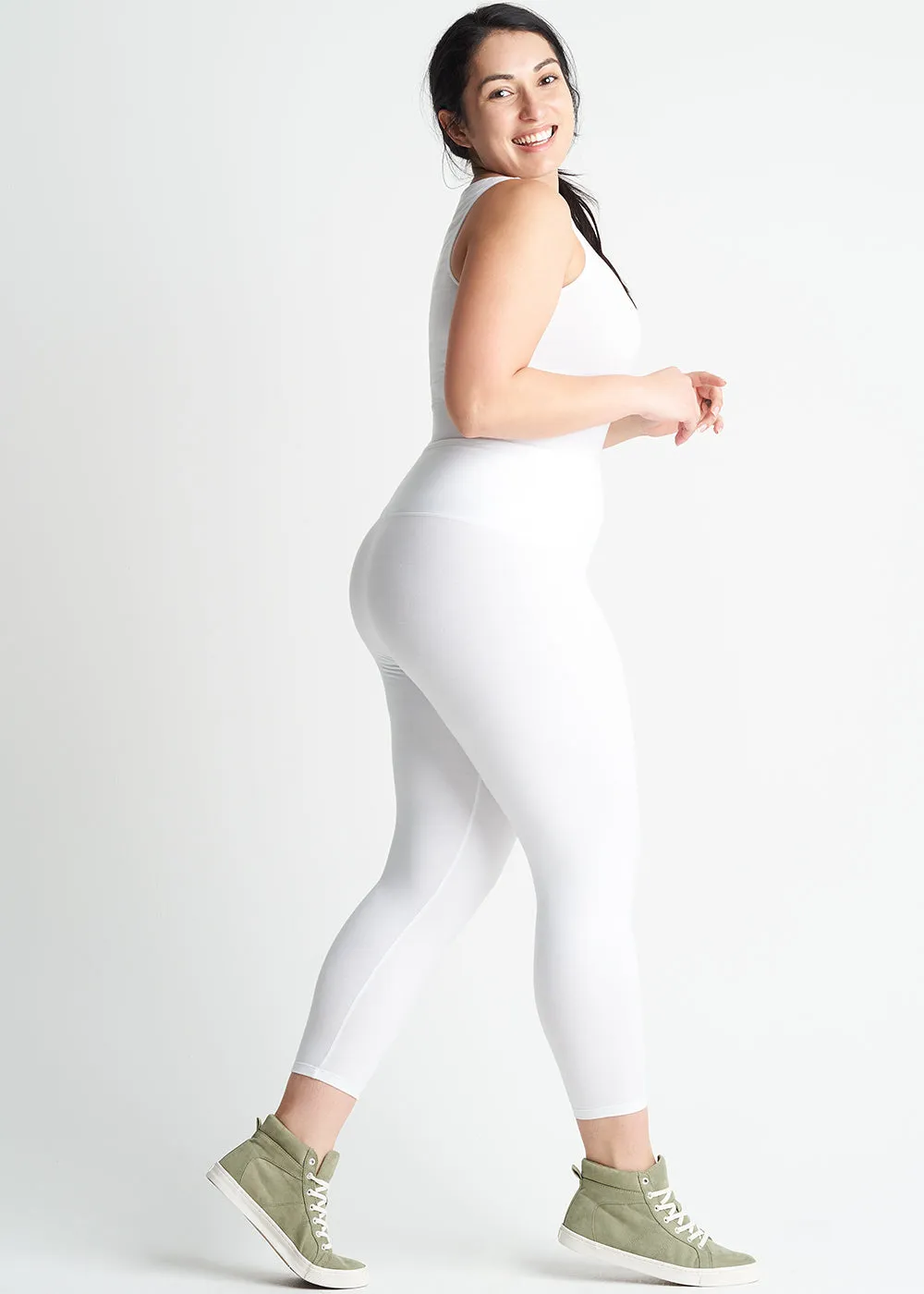 Gloria 7/8 Ankle Shaping Legging White - Cotton Stretch