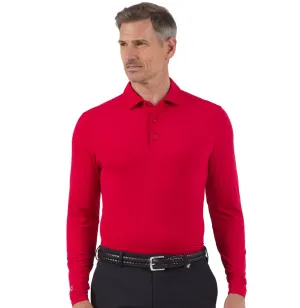 IBKUL Mens Polo Long Sleeve Red