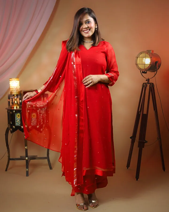 Laal Sitara Suit - Set of 3