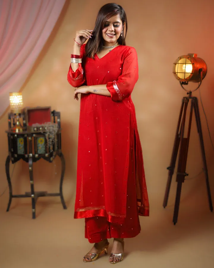 Laal Sitara Suit - Set of 3