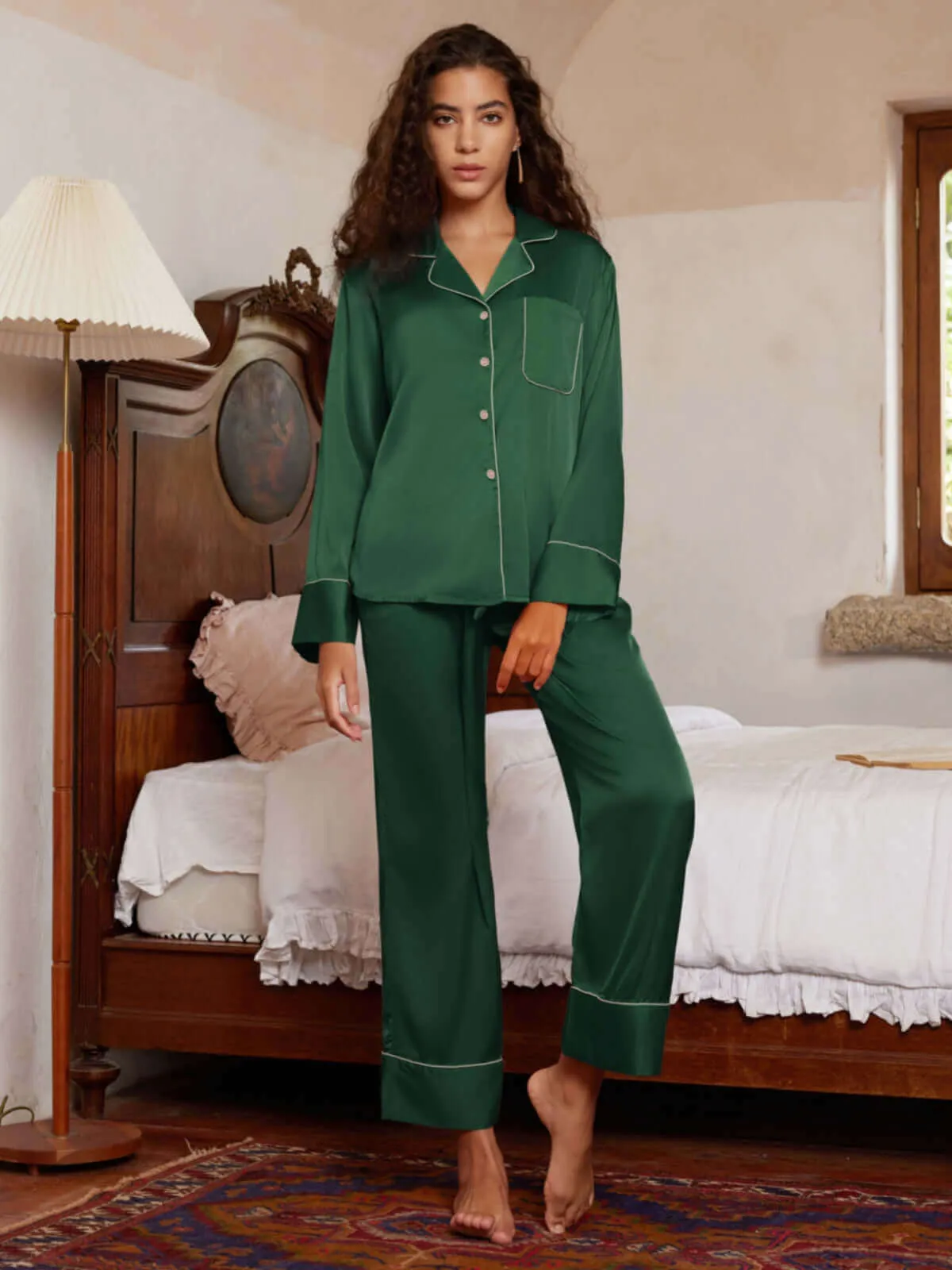 Lapel Pajama Set 3 Pcs