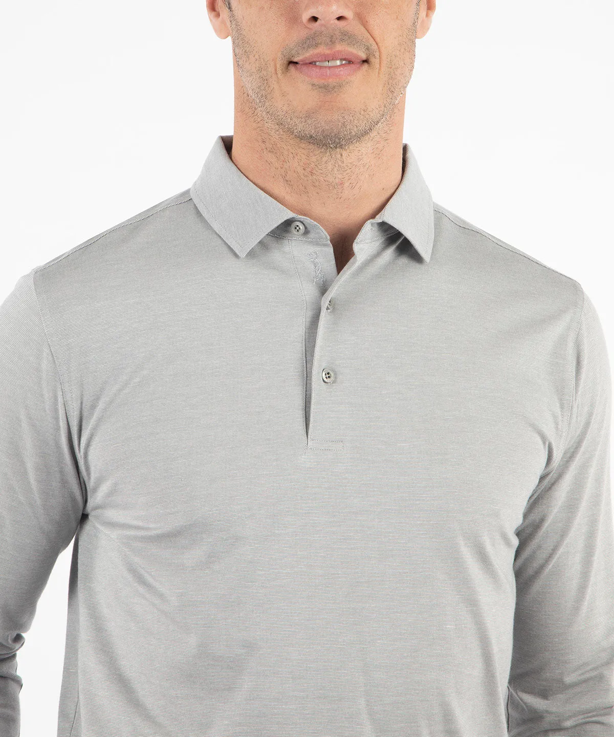 Liquid Stretch Cotton Long-Sleeve Polo Shirt