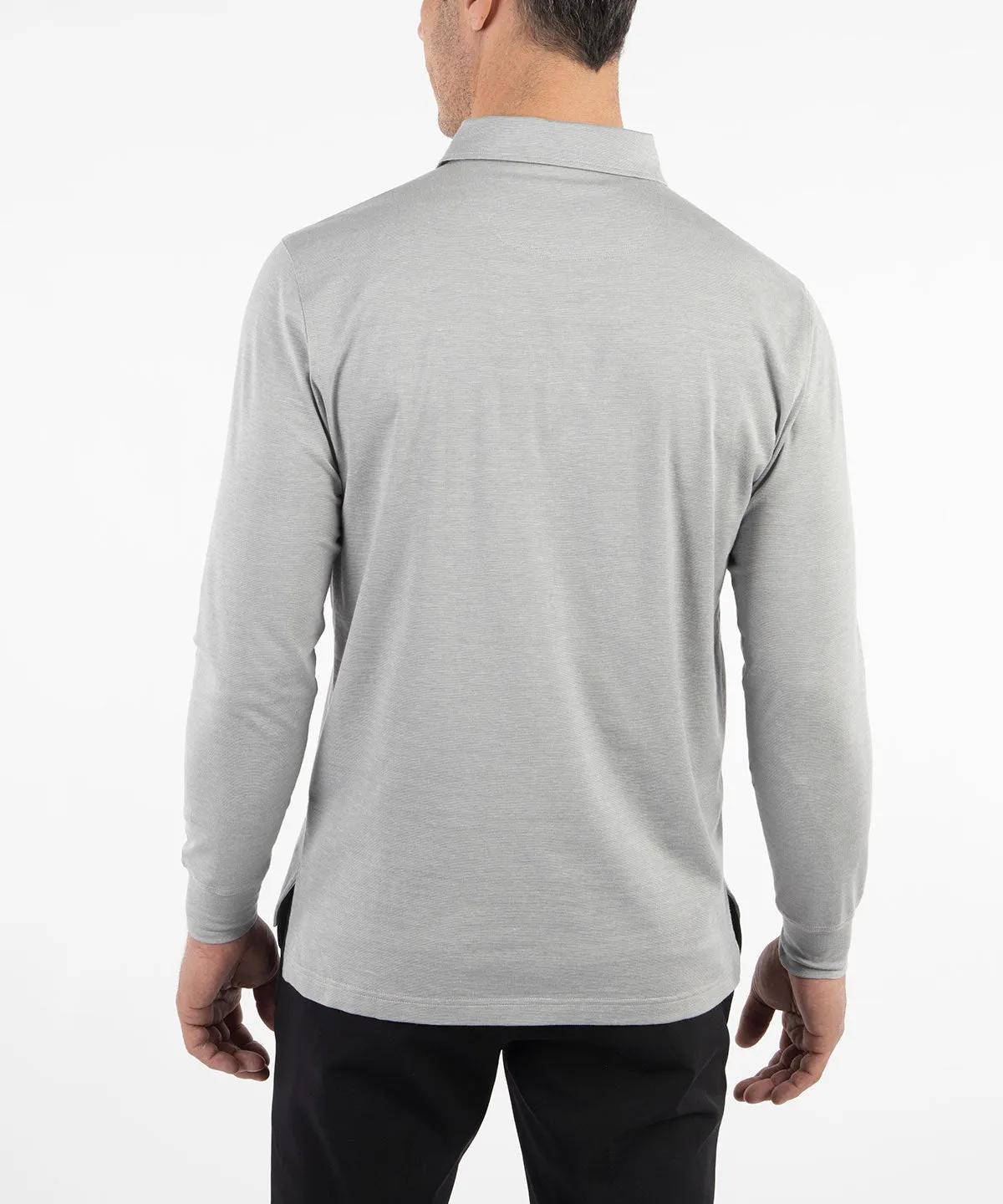 Liquid Stretch Cotton Long-Sleeve Polo Shirt