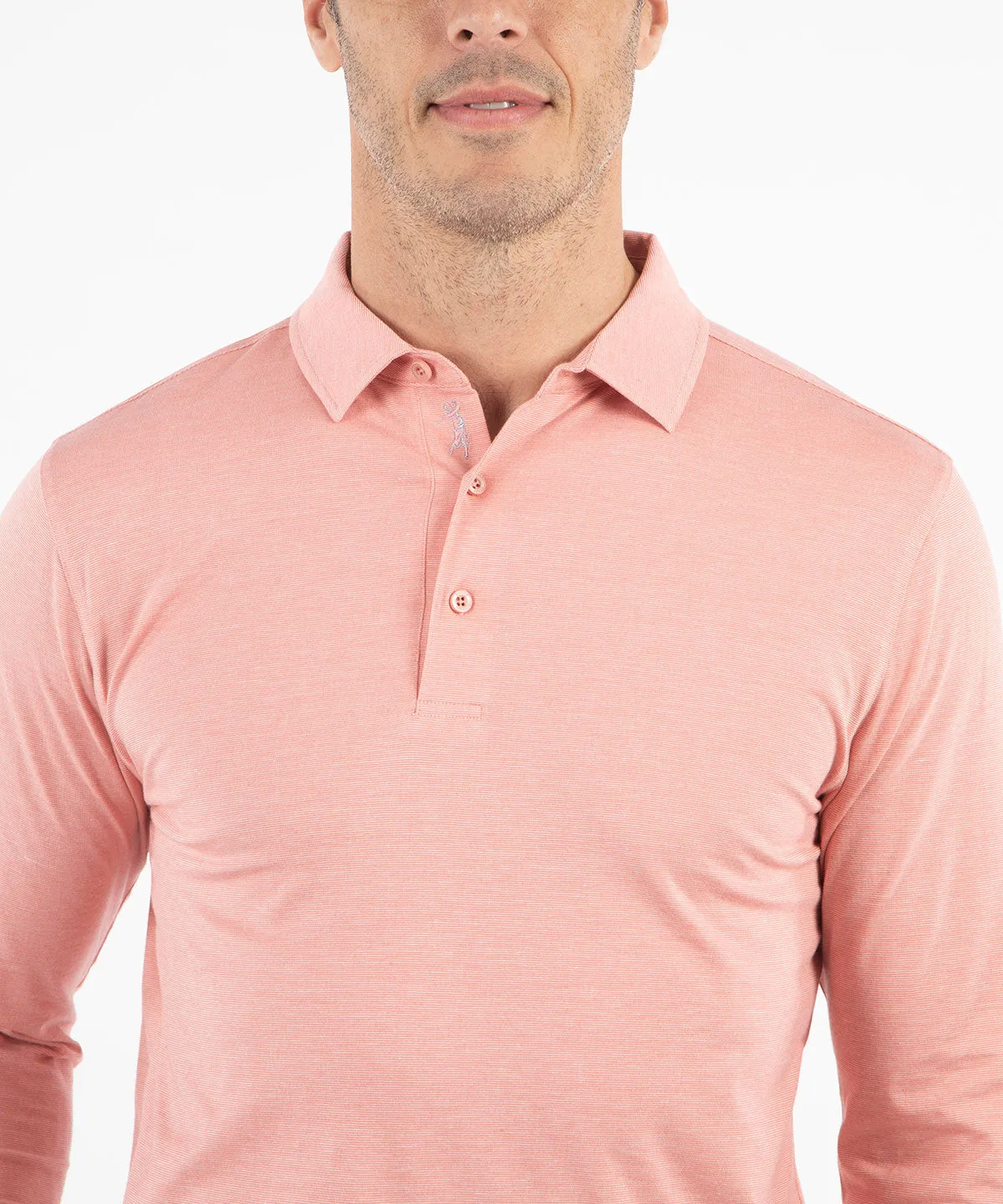 Liquid Stretch Cotton Long-Sleeve Polo Shirt