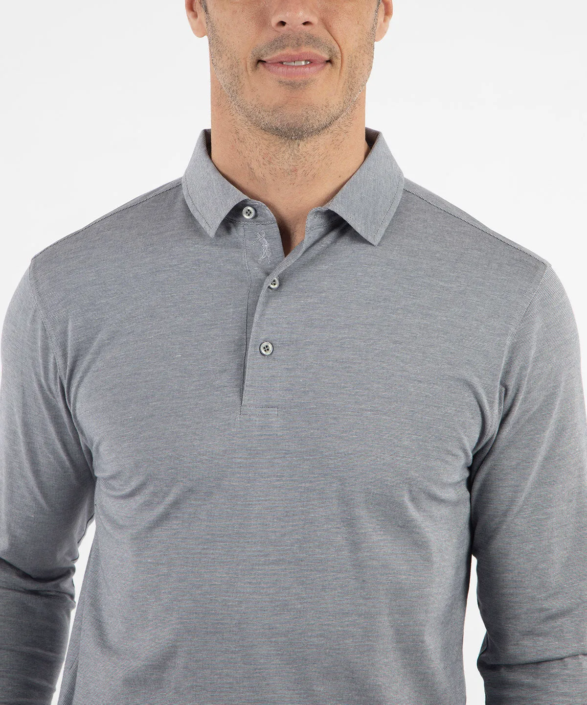 Liquid Stretch Cotton Long-Sleeve Polo Shirt