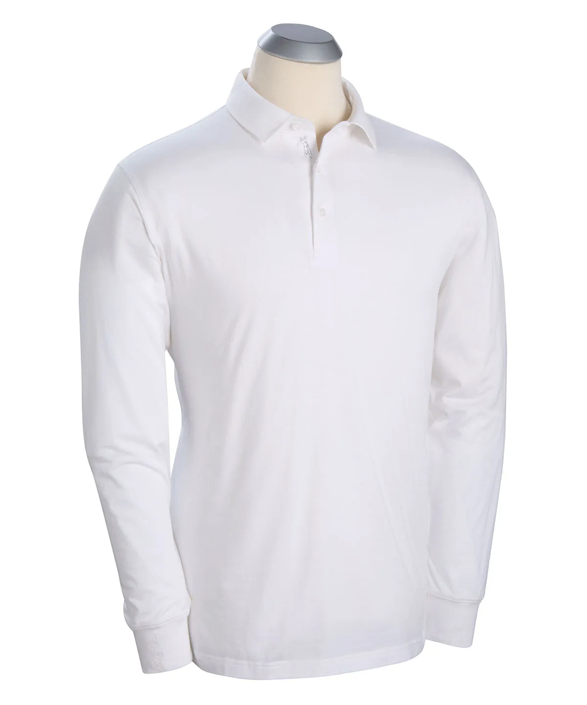 Liquid Stretch Cotton Long-Sleeve Polo Shirt