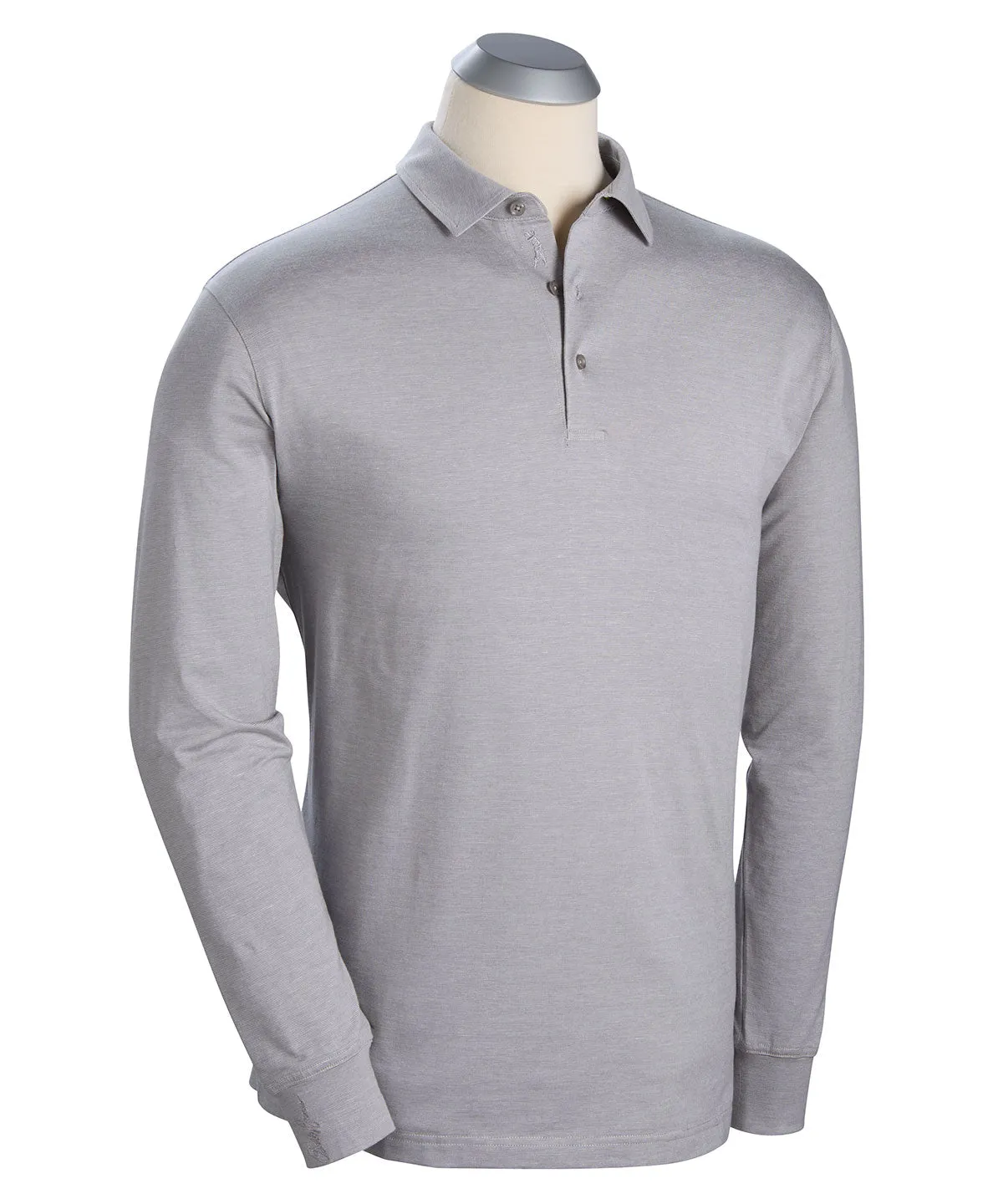 Liquid Stretch Cotton Long-Sleeve Polo Shirt