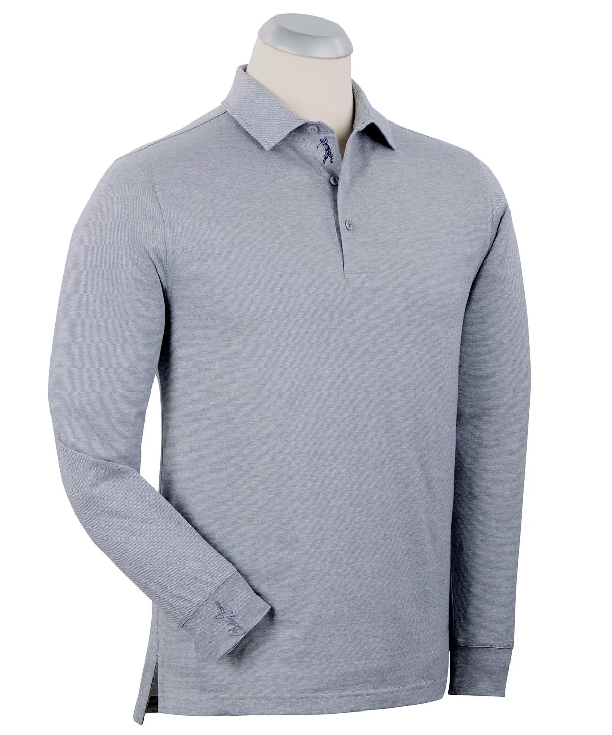 Liquid Stretch Cotton Long-Sleeve Polo Shirt