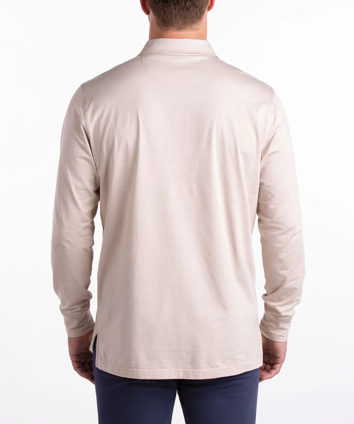 Liquid Stretch Cotton Long-Sleeve Polo Shirt