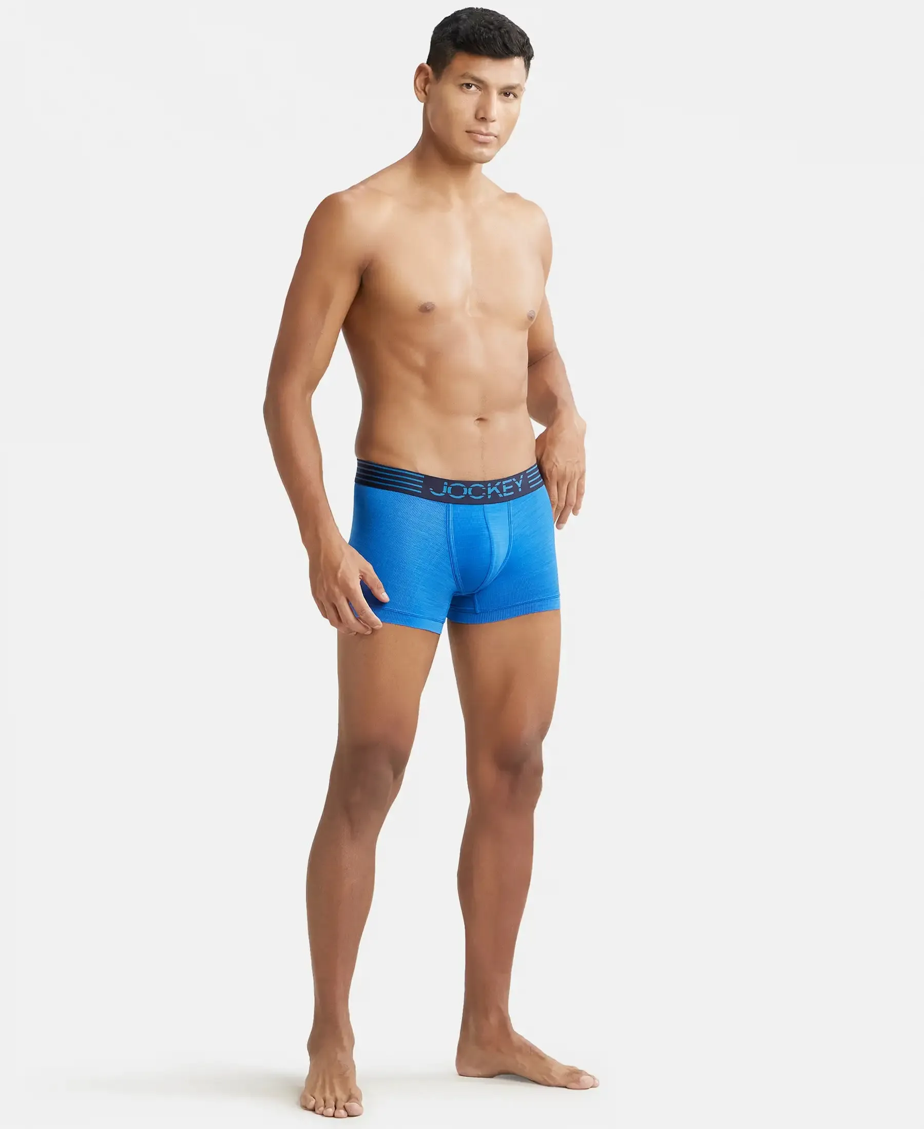 Microfiber Mesh Elastane Stretch Performance Trunk with StayDry Technology - Move Blue