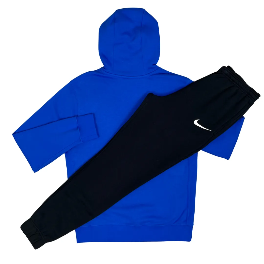 Nike Fleece Hoodie / Pants Tracksuit - Blue / Black