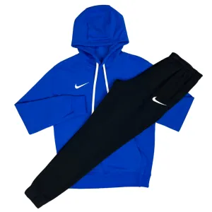 Nike Fleece Hoodie / Pants Tracksuit - Blue / Black