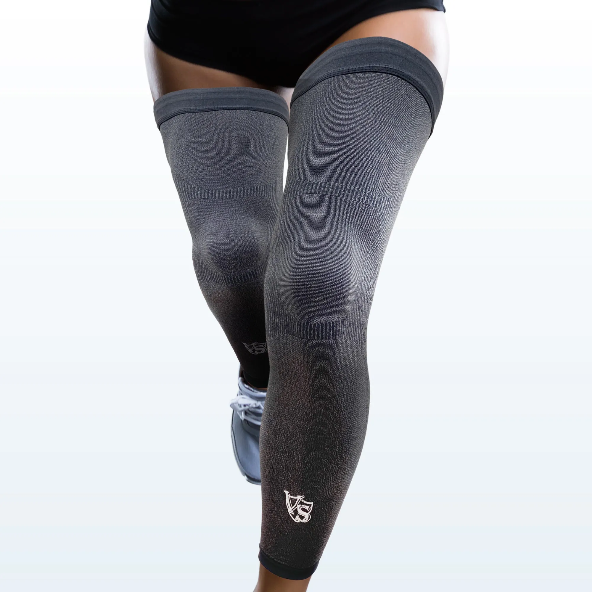 Recovery Compression Full Leg Sleeve 1 Pair (Dark Grey)