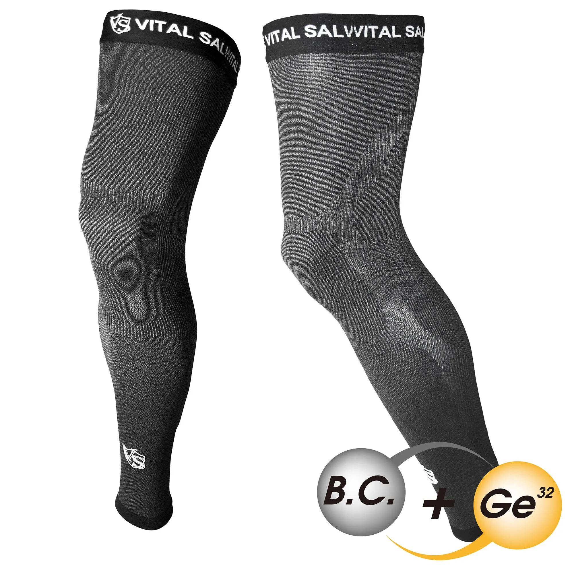 Recovery Compression Full Leg Sleeve 1 Pair (Dark Grey)