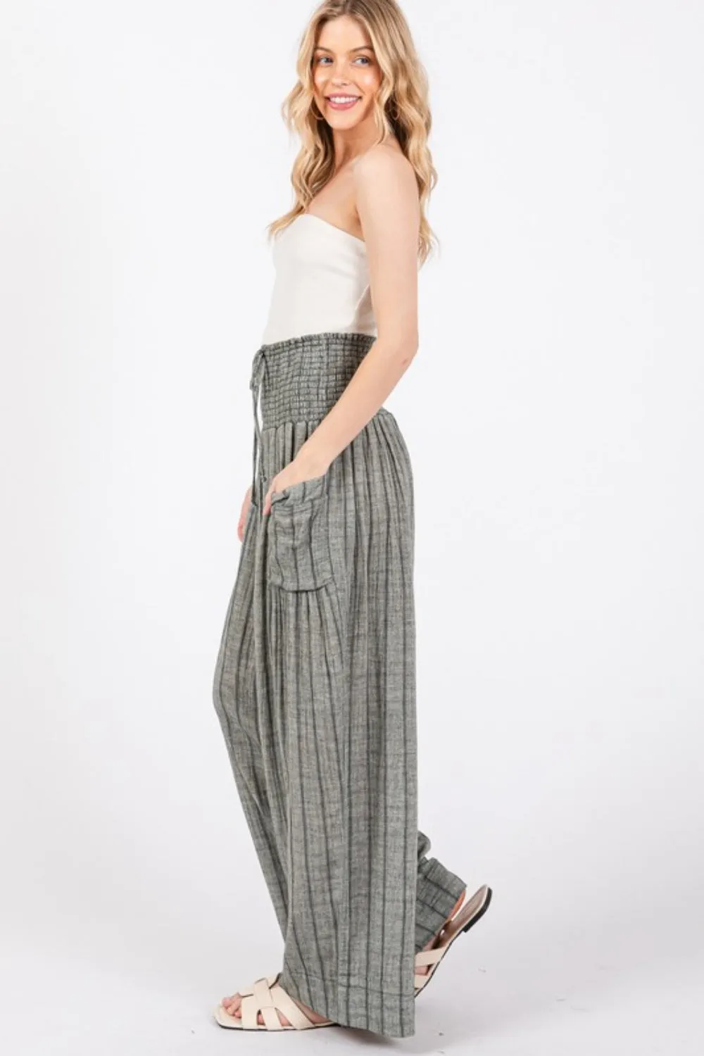 SAGE   FIG Cotton Gauze Wash Stripe Pants