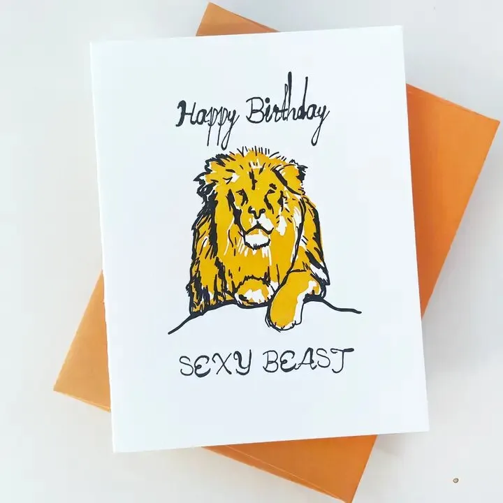 Sexy Beast Birthday Greeting Card