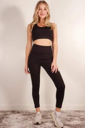 Tank crop top & high waist leggings set