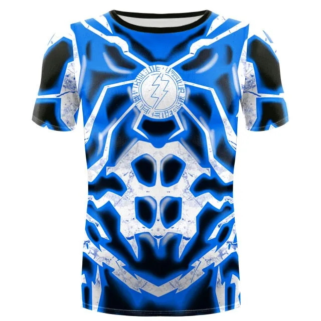 The Flash Compression 'Blue Lightning' Short Sleeve Rashguard