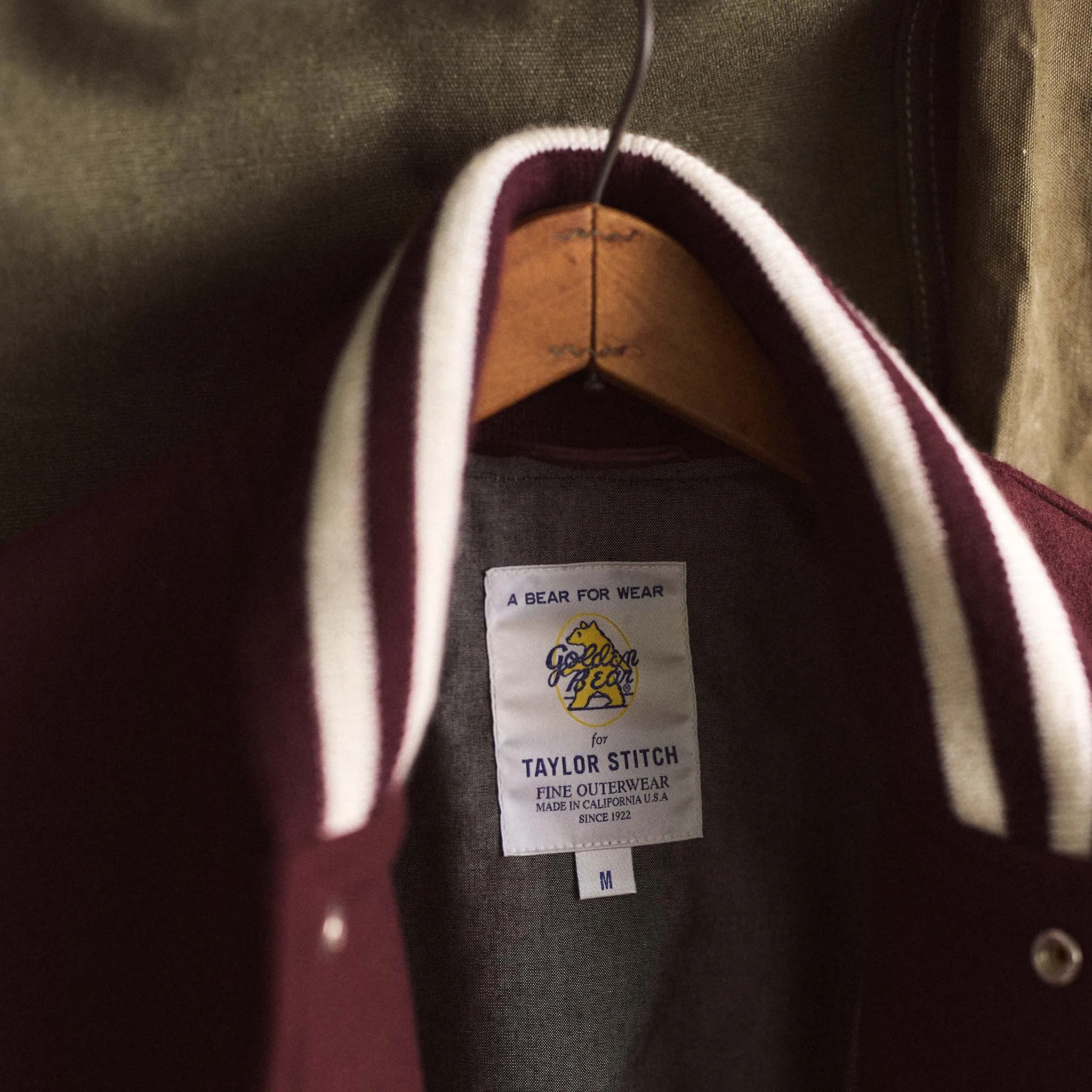 The Golden Bear Snap Bomber in Port Wool