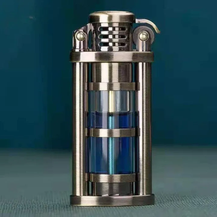 Transparent Windproof Metal Kerosene Flame Fusion Lighter