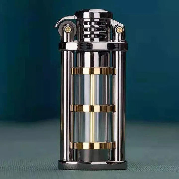 Transparent Windproof Metal Kerosene Flame Fusion Lighter