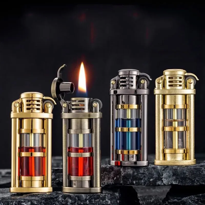 Transparent Windproof Metal Kerosene Flame Fusion Lighter