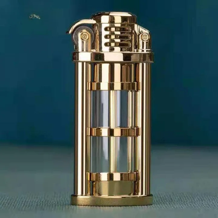 Transparent Windproof Metal Kerosene Flame Fusion Lighter