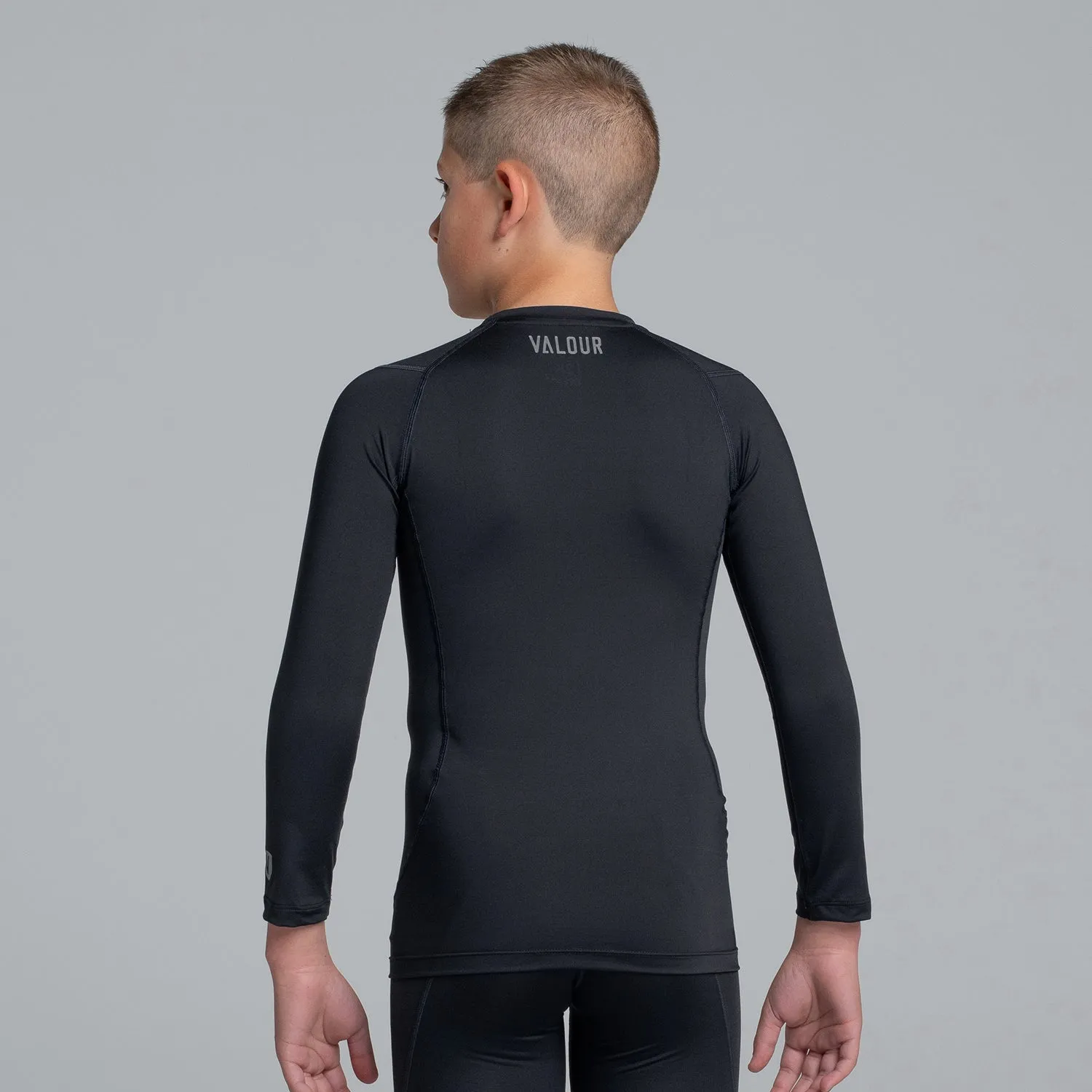 Valour Compression - Boy's Black Long Sleeve Top