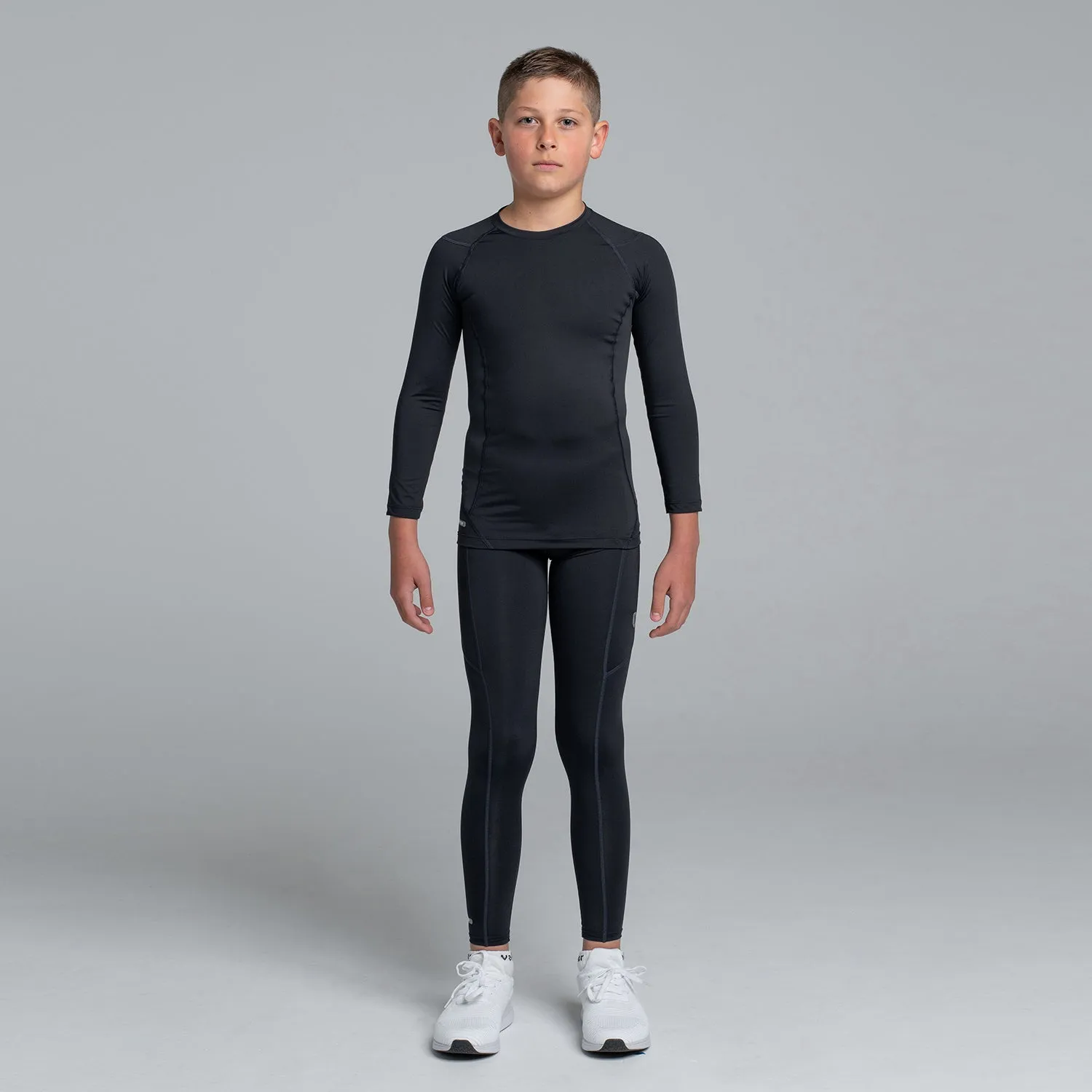 Valour Compression - Boy's Black Long Sleeve Top