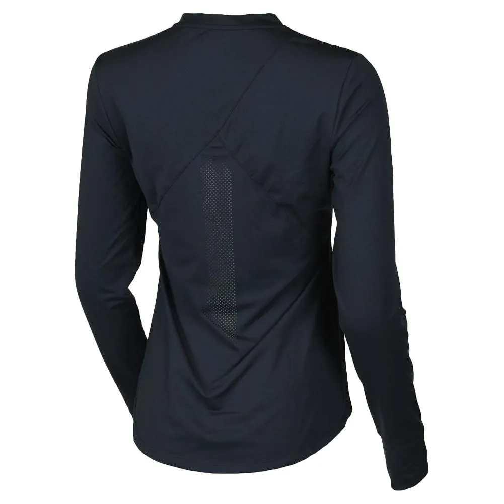 Womens Long Sleeve Performance Tennis Top Black